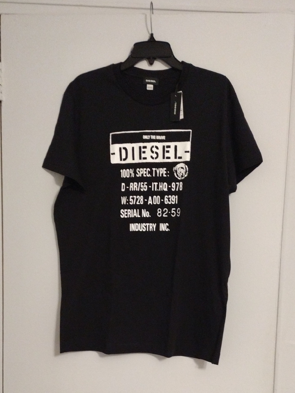 Diesel Black Short-Sleeve Graphic Logo Tee